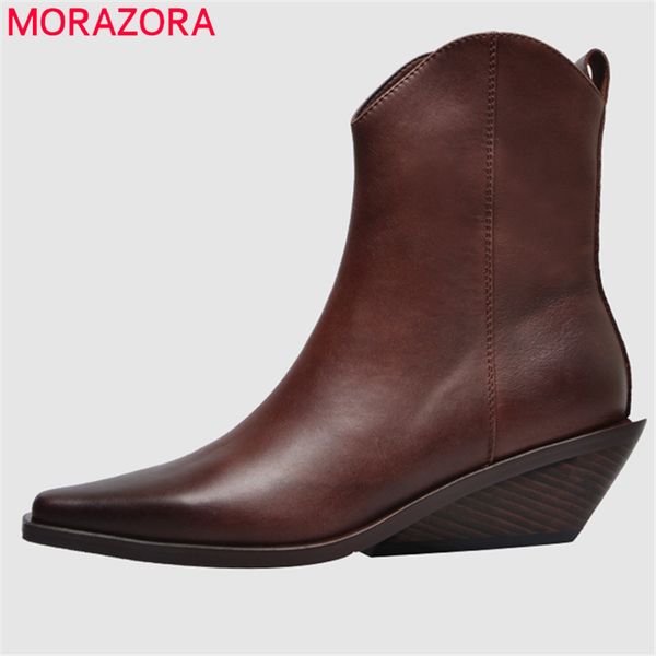 morazora genuine leather boots women shoes vintage cowhide zipper autumn winter strange heels ladies ankle boots 1026, Black
morazora genuine leather boots women shoes vintage cowhide zipper autumn winter strange heels ladies ankle boots 1026, Black