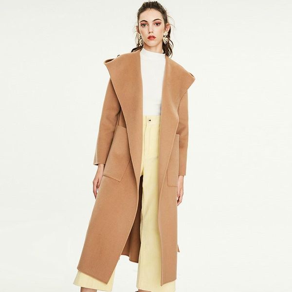 2020 early spring handmade double-sided mid-length overcoat hooded women classic camel hooded woolen windbreaker k99071, Black
2020 early spring handmade double-sided mid-length overcoat hooded women classic camel hooded woolen windbreaker k99071, Black