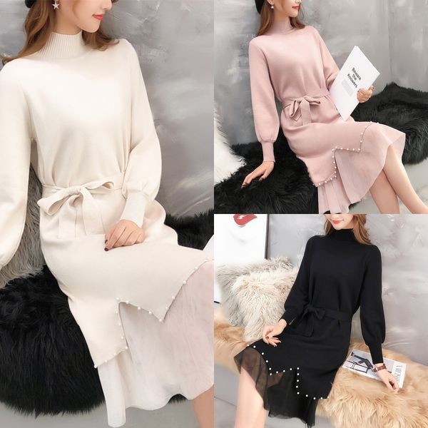 new sweater women's lantern sleeve lace pearlpin pearl pin pearl lace long dress belt t-shirt 2-piece set nrosg, White;black
new sweater women's lantern sleeve lace pearlpin pearl pin pearl lace long dress belt t-shirt 2-piece set nrosg, White;black