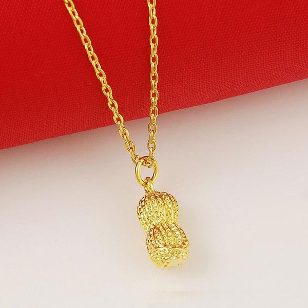 24k gold filled solid peanut pendant necklace chains link necklaces female accessories fashion jewelry 2020, Silver
24k gold filled solid peanut pendant necklace chains link necklaces female accessories fashion jewelry 2020, Silver