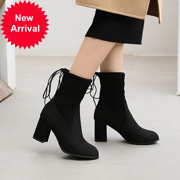 2021 the new comfortable casual style round head ankle boot-up stretch-up black stretch high heels thick riding boots women's shoes xkv
2021 the new comfortable casual style round head ankle boot-up stretch-up black stretch high heels thick riding boots women's shoes xkv