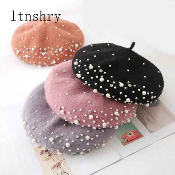 berets 2021 wool women winter luxury pearl rivet vintage cashmere female warm beret hats girls flat cap painter, Blue;gray
berets 2021 wool women winter luxury pearl rivet vintage cashmere female warm beret hats girls flat cap painter, Blue;gray
