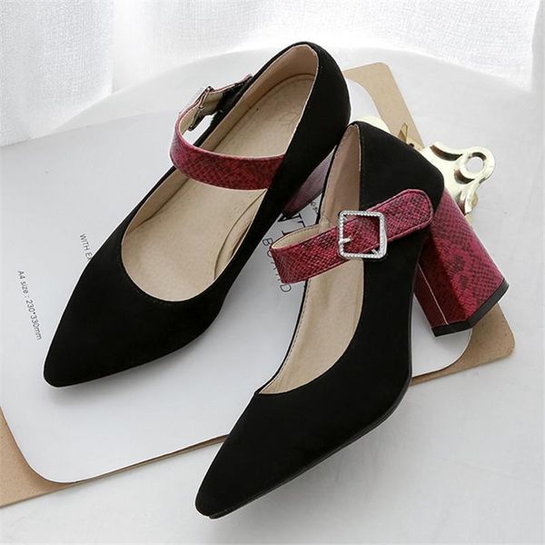 квадратные каблуки остроконечные toe насосы женская обувь весна кожа мед пятки вскользь высокая управление леди удобная мода, Black 
квадратные каблуки остроконечные toe насосы женская обувь весна кожа мед пятки вскользь высокая управление леди удобная мода, Black