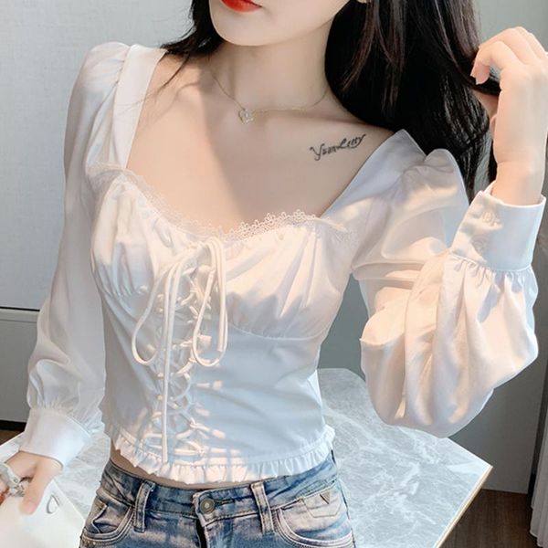 new 2021 korean autumn bow lace elegant female long sleeve white shirt casual clothing women blouse fashion
new 2021 korean autumn bow lace elegant female long sleeve white shirt casual clothing women blouse fashion