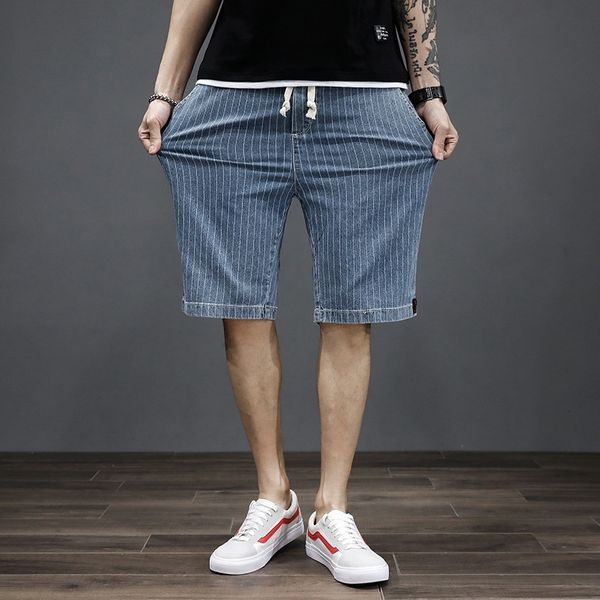 xu7ha trendy cropped pants men's fat large shorts denim striped trousers thin size and summer and trousers shorts large loose stretch h, Blue
xu7ha trendy cropped pants men's fat large shorts denim striped trousers thin size and summer and trousers shorts large loose stretch h, Blue