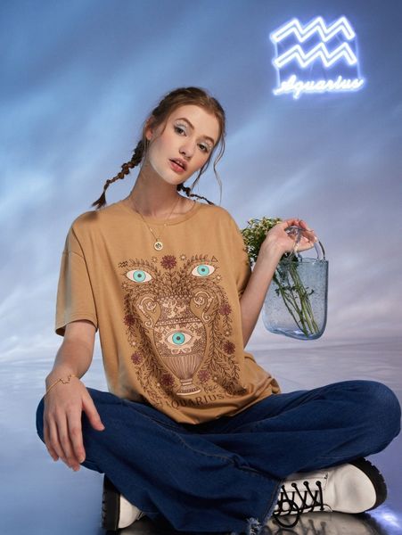 romwe x thiagocorrea starsalign aquarius letter vase & floral graphic drop shoulder tee p1vb#, White
romwe x thiagocorrea starsalign aquarius letter vase & floral graphic drop shoulder tee p1vb#, White