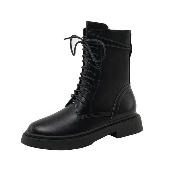 thick bottom martin boots women's leather boots 2020 new mid tube lace up short, Black
thick bottom martin boots women's leather boots 2020 new mid tube lace up short, Black