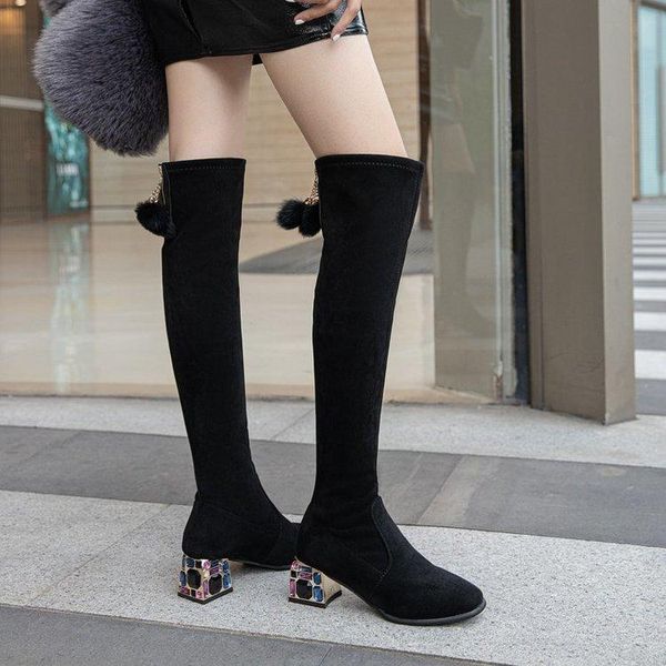 2020 winter new fashion boots women shoes square heel boots rubber mid heel sleeve round toe pu suede over-the-knee, Black
2020 winter new fashion boots women shoes square heel boots rubber mid heel sleeve round toe pu suede over-the-knee, Black