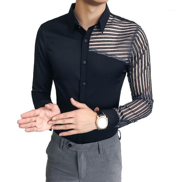idopy men shirt autumn new luxury see through shirts korean dress men long sleeve slim fit night club dance casual shirts1, White;black 
idopy men shirt autumn new luxury see through shirts korean dress men long sleeve slim fit night club dance casual shirts1, White;black