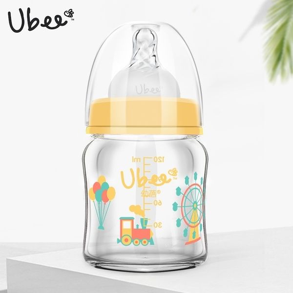 ubee wide mouth glass bottle (orange) 120ml / piece
