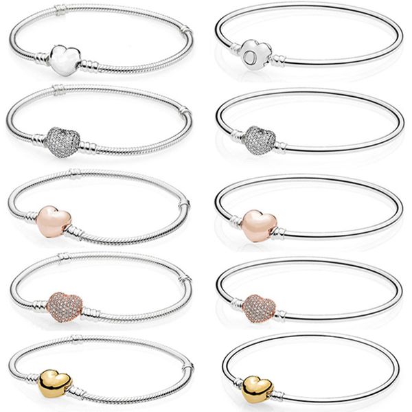 2021 new 100% 925 sterling silver rose gold heart bracelet clear cz charm bead fit bracelet diy jewelry gift the factory wholesale, Black
2021 new 100% 925 sterling silver rose gold heart bracelet clear cz charm bead fit bracelet diy jewelry gift the factory wholesale, Black