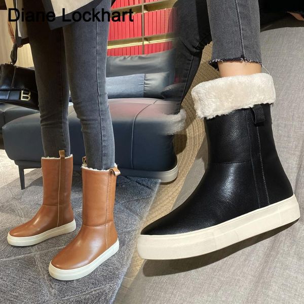 boots warm winter flat sole snow female genuine leather thick shoes women casual mid-calf plush lady botas mujer, Black
boots warm winter flat sole snow female genuine leather thick shoes women casual mid-calf plush lady botas mujer, Black