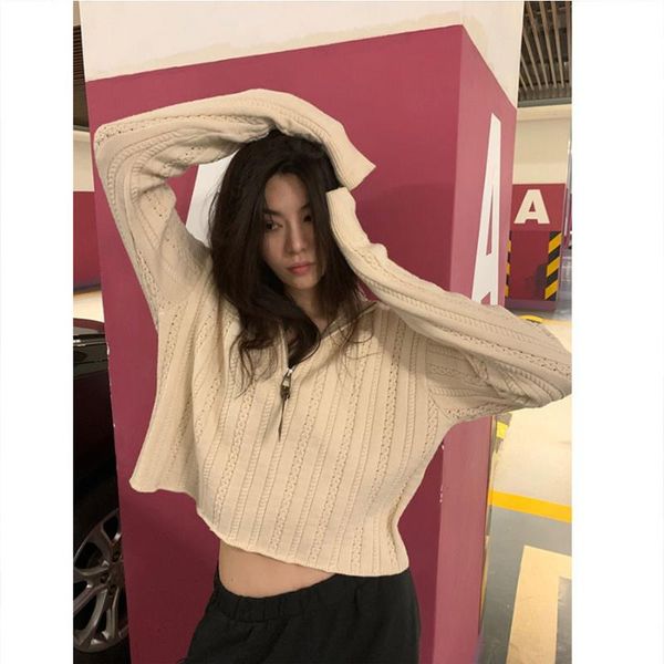 women's sweaters autumn winter sweater pullovers women 2021 knitted zipper high neck casual loose long sleeve warm jumpers top, White;black
women's sweaters autumn winter sweater pullovers women 2021 knitted zipper high neck casual loose long sleeve warm jumpers top, White;black