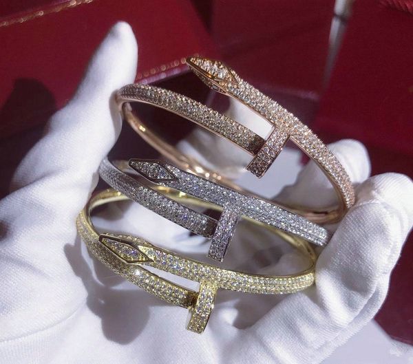 fashion nail bracelets women 18k gold plated love bangle bracelet full diamond bracelet jewelry for lover no box, Black
fashion nail bracelets women 18k gold plated love bangle bracelet full diamond bracelet jewelry for lover no box, Black