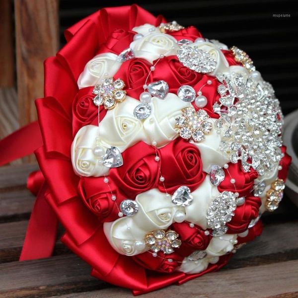 decorative flowers & wreaths wedding bouquet bridal burgundy sation bridesmaid hand hold fower rose artificial crystal de noiva w0011
decorative flowers & wreaths wedding bouquet bridal burgundy sation bridesmaid hand hold fower rose artificial crystal de noiva w0011