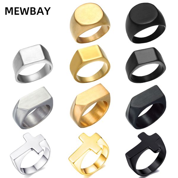 simple modern the stainless steel rings cross christian geometric rectangle round square argentate gold black glossy blank men, Golden;silver
simple modern the stainless steel rings cross christian geometric rectangle round square argentate gold black glossy blank men, Golden;silver