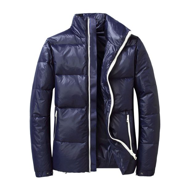winter men's fashion business cardigan jacket in solid color with long sleeves and thick white eiderdown down, Black
winter men's fashion business cardigan jacket in solid color with long sleeves and thick white eiderdown down, Black