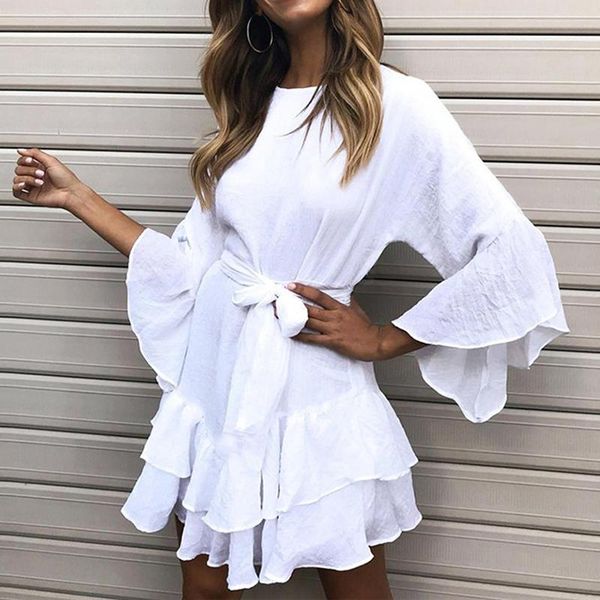 lipswag ruffles o-neck summer dress casual three quarter sleeve women mini dress 2020 solid beach belt dresses vestido, Black;gray
lipswag ruffles o-neck summer dress casual three quarter sleeve women mini dress 2020 solid beach belt dresses vestido, Black;gray