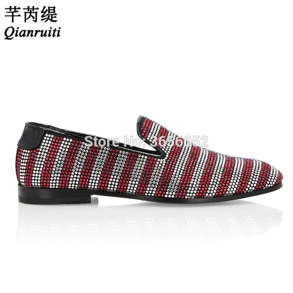 qianruiti mixed color striped shining diamond studded loafers slip on luxury runway rivet shoes flats casual wedding shoes men, Black
qianruiti mixed color striped shining diamond studded loafers slip on luxury runway rivet shoes flats casual wedding shoes men, Black