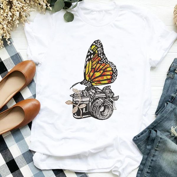 women lady cartoon floral flower aesthetic butterfly vintage print tshirt shirt clothes graphic female t tee womens t-shirt, White 
women lady cartoon floral flower aesthetic butterfly vintage print tshirt shirt clothes graphic female t tee womens t-shirt, White