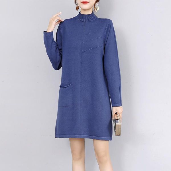 knit dress plus size 2021 fall winter women's mini new elegant fashion turtleneck long sleeve casual loose solid ladies dresses1, Black;gray
knit dress plus size 2021 fall winter women's mini new elegant fashion turtleneck long sleeve casual loose solid ladies dresses1, Black;gray