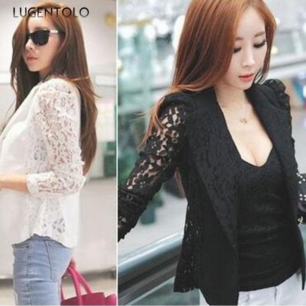 lugentolo women's short coat fashion korean slim lace stitching small suit solid color v-neck cardigan jacket women1, Black;brown
lugentolo women's short coat fashion korean slim lace stitching small suit solid color v-neck cardigan jacket women1, Black;brown