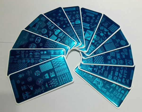 16 luxury logo brand designs nail art stamping plate stamp xl design image stencil transfer polish print template with plastic sheet, White
16 luxury logo brand designs nail art stamping plate stamp xl design image stencil transfer polish print template with plastic sheet, White