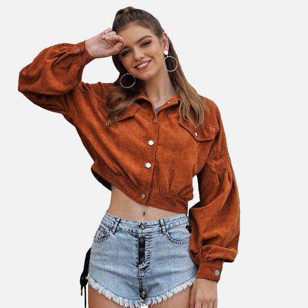 women's jackets solid corduroy women short jacket coat turn down collar single breasted female crop casual fashion lady outerwear, Black;brown
women's jackets solid corduroy women short jacket coat turn down collar single breasted female crop casual fashion lady outerwear, Black;brown