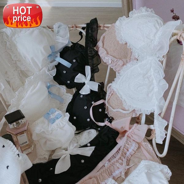 french kawaii set women anime cute lingerie wire bra panties set lace underwear lenceria sweet sleepwear sleep bra #o10r, Black;white
french kawaii set women anime cute lingerie wire bra panties set lace underwear lenceria sweet sleepwear sleep bra #o10r, Black;white