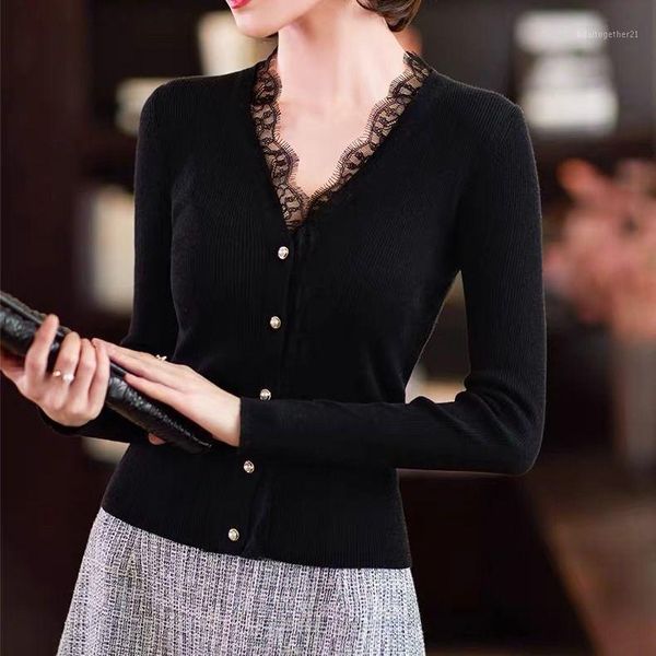 women's sweaters 2021 spring autumn sweater women slim paragraph bottoming solid color lace casual v-neck knitted black pullover y4851, White;black
women's sweaters 2021 spring autumn sweater women slim paragraph bottoming solid color lace casual v-neck knitted black pullover y4851, White;black