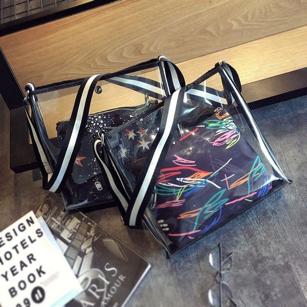 горячие продавая женщина transparent плеча сумки summer beach casual магазины crossbody сумка -b5
горячие продавая женщина transparent плеча сумки summer beach casual магазины crossbody сумка -b5