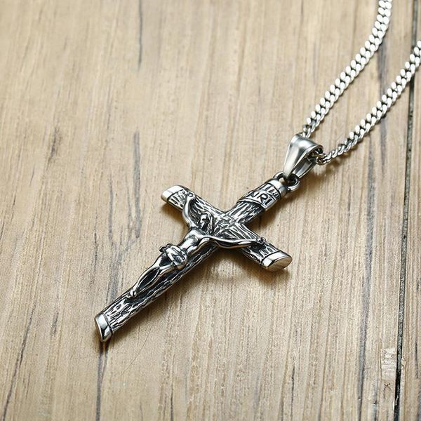 pendant necklaces ancient crucifix cross charms necklace stainless steel punk jewelry for men male jesus rosary christening gift, Silver
pendant necklaces ancient crucifix cross charms necklace stainless steel punk jewelry for men male jesus rosary christening gift, Silver