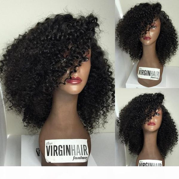 short curly lace front human hair wigs with bangs brazilian curly virgin hair glueless full lace human hair wig for black women, Black;brown
short curly lace front human hair wigs with bangs brazilian curly virgin hair glueless full lace human hair wig for black women, Black;brown