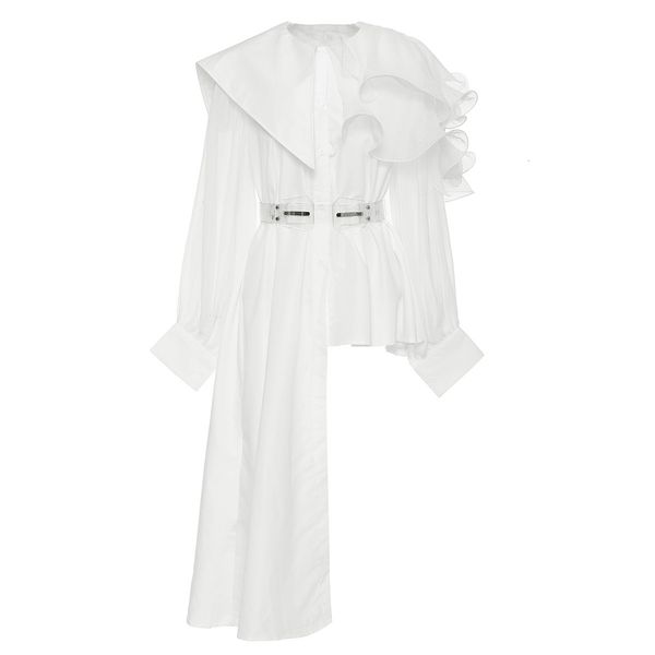 irregular female designer dress chiffon frilly shredded belts worn by lady long sleeves retro party jdre, Black;gray
irregular female designer dress chiffon frilly shredded belts worn by lady long sleeves retro party jdre, Black;gray