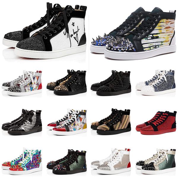 red bottoms platform luxurys designers sneakers studded spikes loafers mens womens trainers red bottom luxury flats casual shoes, Black
red bottoms platform luxurys designers sneakers studded spikes loafers mens womens trainers red bottom luxury flats casual shoes, Black