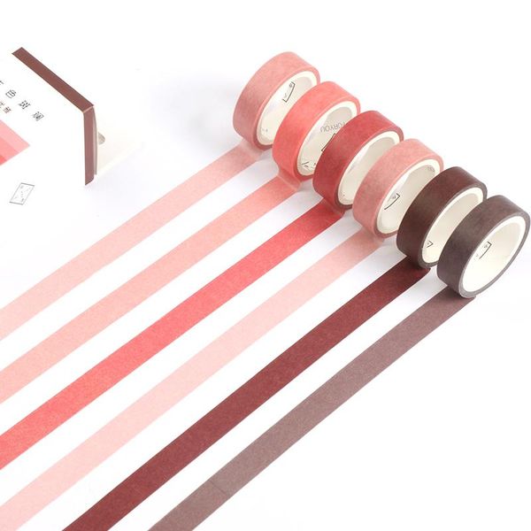 tianzi 6шт набор симпатичные твердая ленты цветная бумага набор декоративные наклейки diary scrapbook бумаги tape канцелярские товары искусс