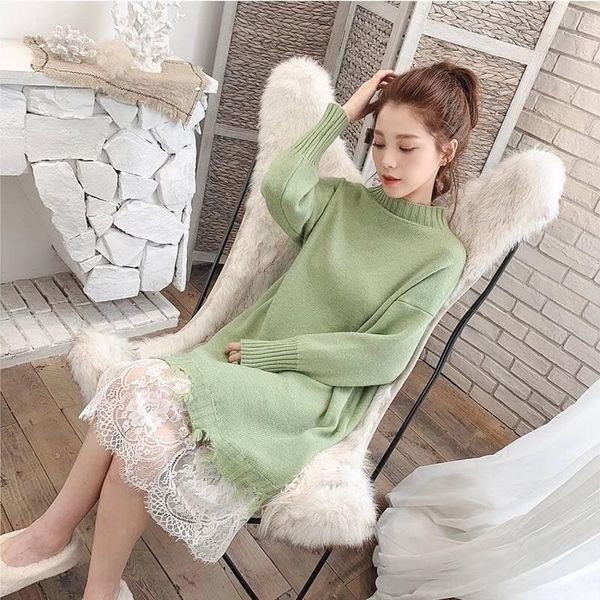 ykgo1 fake dresslace style piece over dress mid long autumn new dresstwo korean loose lace splicing long gmqbp knee knitted dress wool, White;black
ykgo1 fake dresslace style piece over dress mid long autumn new dresstwo korean loose lace splicing long gmqbp knee knitted dress wool, White;black