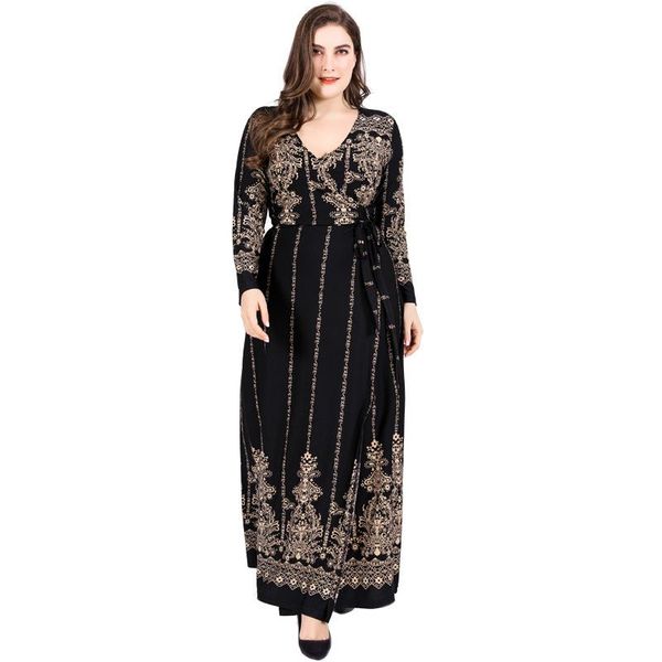 ethnic clothing 6xl large size muslim long skirt v-neck sleeve printed tied slim dress elastic temperament, Red
ethnic clothing 6xl large size muslim long skirt v-neck sleeve printed tied slim dress elastic temperament, Red