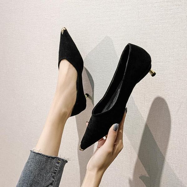 stiletto heels flock ladies shoes anti-collision metal cover toe pumps single pointed toe med high heels zapatos de mujer20201, Black
stiletto heels flock ladies shoes anti-collision metal cover toe pumps single pointed toe med high heels zapatos de mujer20201, Black