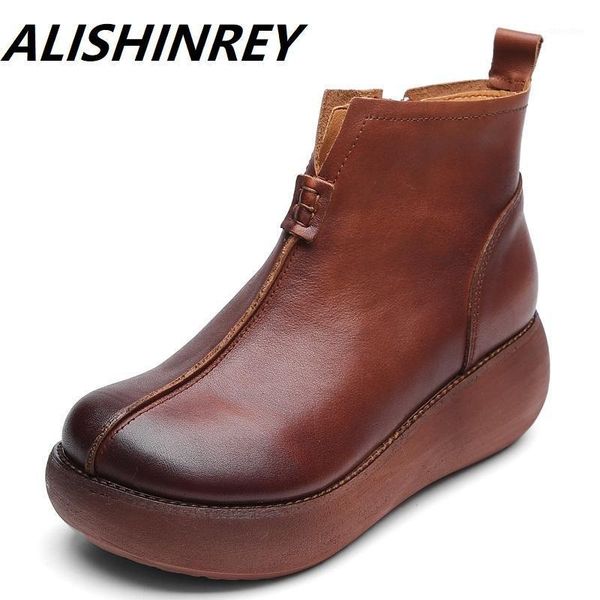 dress shoes alishinrey autumn winter round toe genuine leather wedge heel ankle boots for women warm platform boots1, Black
dress shoes alishinrey autumn winter round toe genuine leather wedge heel ankle boots for women warm platform boots1, Black