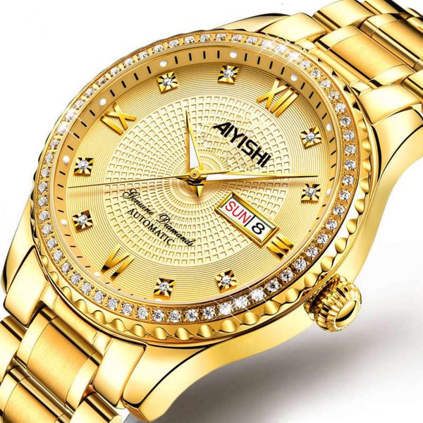 steel movement watch refined swiss automatic calendar waterproof watch men's korean chao non mechanical watch counter, Slivery;brown
steel movement watch refined swiss automatic calendar waterproof watch men's korean chao non mechanical watch counter, Slivery;brown