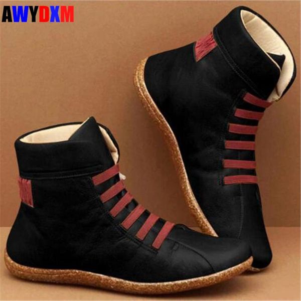 women boots soft leather flat ankle boots vintage ladies cross strap woman platform shoes female casual women's botas mujer new, Black
women boots soft leather flat ankle boots vintage ladies cross strap woman platform shoes female casual women's botas mujer new, Black