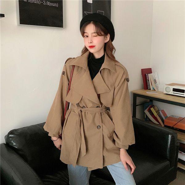 women's double-breasted trench coat classic lapel overcoat slim outerwear coats with belt c068, Tan;black
women's double-breasted trench coat classic lapel overcoat slim outerwear coats with belt c068, Tan;black