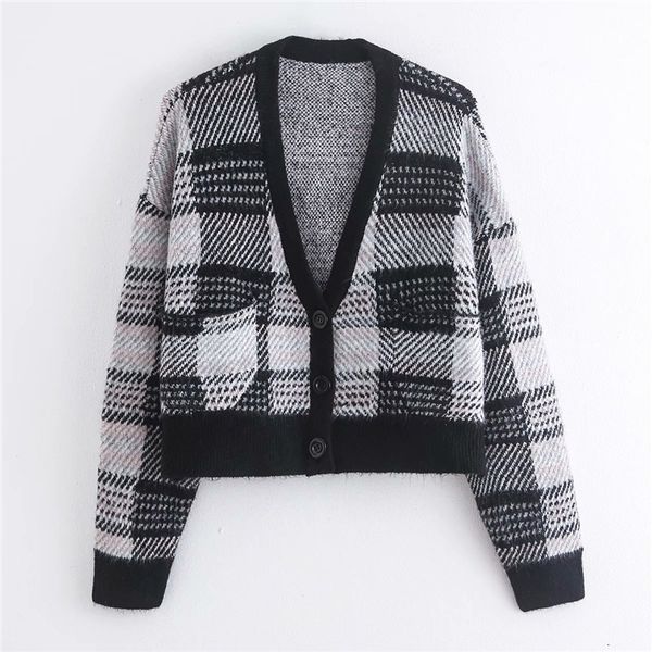 2021 new causal women plaid sweater coats fashion ladies v-neck knitted short streetwear female chic pocket loose pullover ecyv, White;black
2021 new causal women plaid sweater coats fashion ladies v-neck knitted short streetwear female chic pocket loose pullover ecyv, White;black