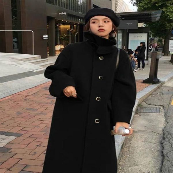 2021 uk women winter double wool maxi fashion outerwear mandarin collar loose female robe woolen outerwear manteau femme n16, Black
2021 uk women winter double wool maxi fashion outerwear mandarin collar loose female robe woolen outerwear manteau femme n16, Black
