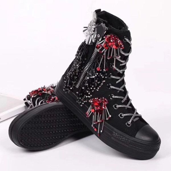 boots original hand made girls' snow three dimensional beaded flower diamond women's thick bottom lace canvas shoes, Black
boots original hand made girls' snow three dimensional beaded flower diamond women's thick bottom lace canvas shoes, Black