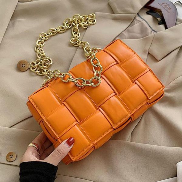 women bags 2020 winter new trendy thick chain handbag woven female small square bag soft leather messenger shoulder tofu bags 
women bags 2020 winter new trendy thick chain handbag woven female small square bag soft leather messenger shoulder tofu bags
