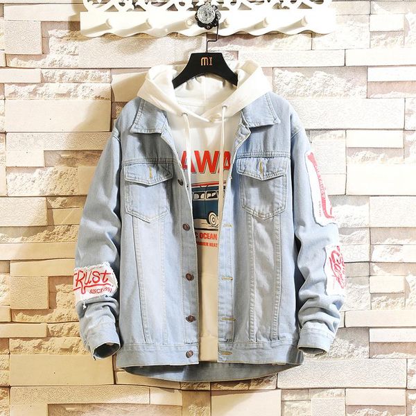 spring and autumn plus-size denim jacket fashion men's cargo jackets, Black;brown