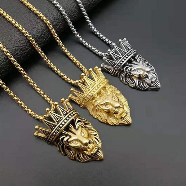 lion head pendants necklace fashion hiphop 61cm long gold-color plated statement necklace chain men jewelry gold chains for men, Silver
lion head pendants necklace fashion hiphop 61cm long gold-color plated statement necklace chain men jewelry gold chains for men, Silver