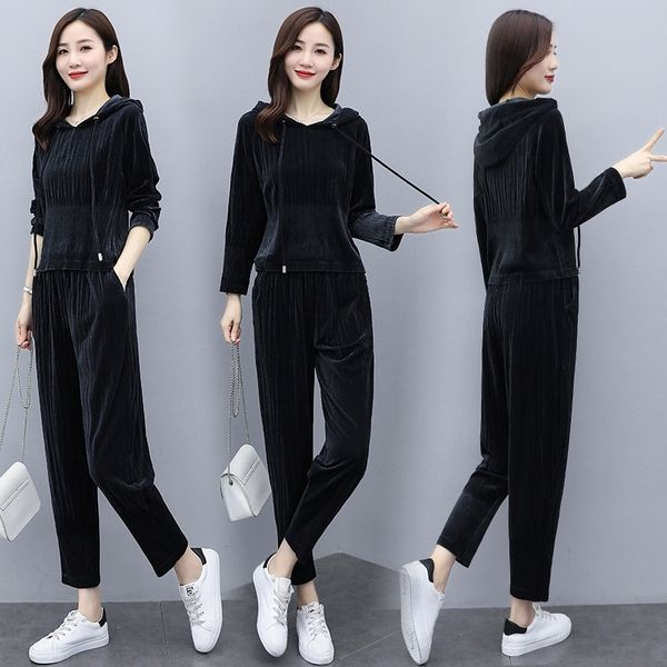 sq6sk gold velvet suit women's gold velvet two-piece spring and autumn 2020 new casual style temperament mature fashion sports yujie we, Gray
sq6sk gold velvet suit women's gold velvet two-piece spring and autumn 2020 new casual style temperament mature fashion sports yujie we, Gray